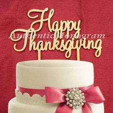 aMonogramArtUnlimited Happy Thanksgving Wooden Cake Topper AONO1119